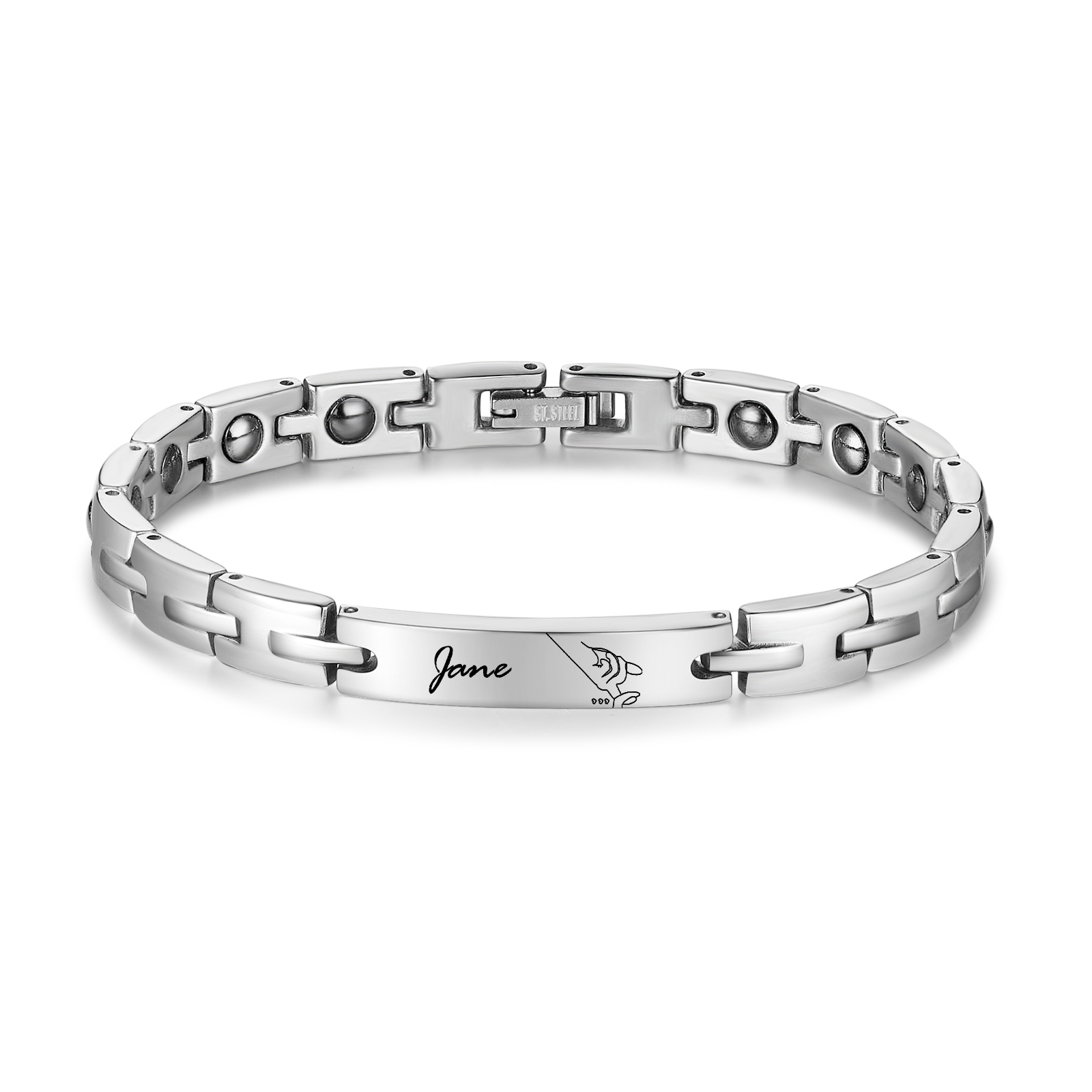 Bracelet couple 2PCS la main dans la main avec 2 Prénoms Personnalisés Bracelet en Commun | Jessemade