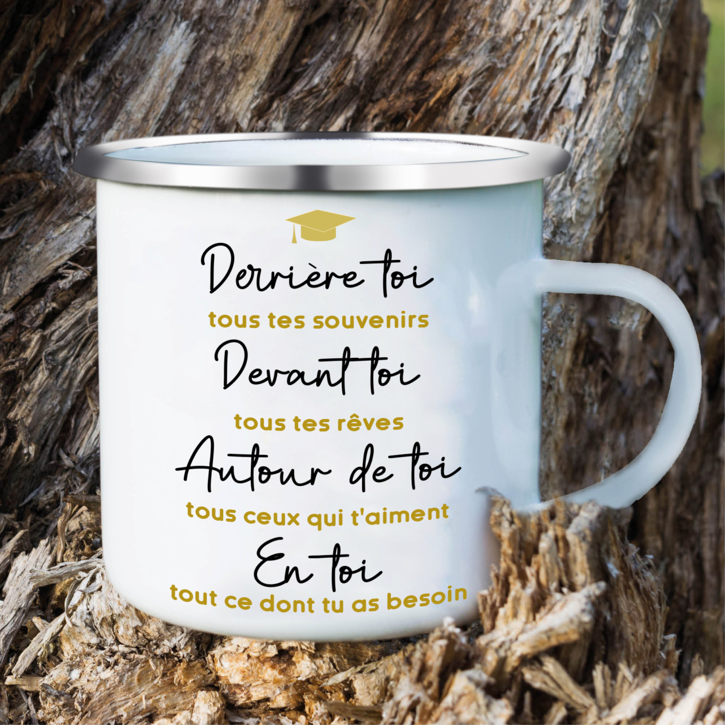 Tasse émaillée Diplômé 1 Prénom et Photo Personnalisés avec Année Cadeau de remise des diplômes