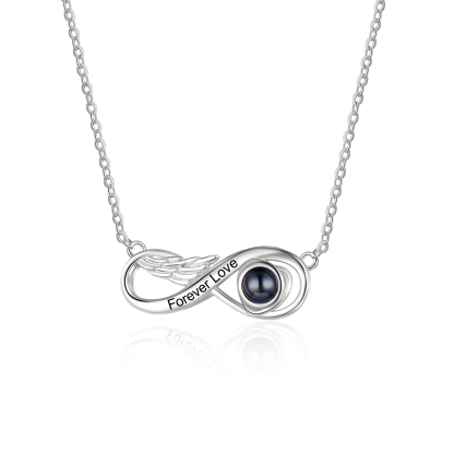 Collier Infini Projection de Pierres 1 Photo et Texte Personnalisée Collier pour Femmes | Jessemade