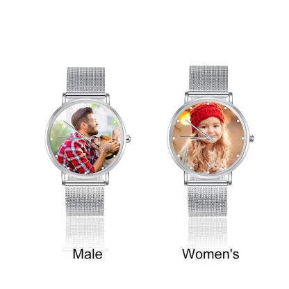 Montre Personnalisée Photo avec Gravure du prénom ou Message Bracelet pour Femme