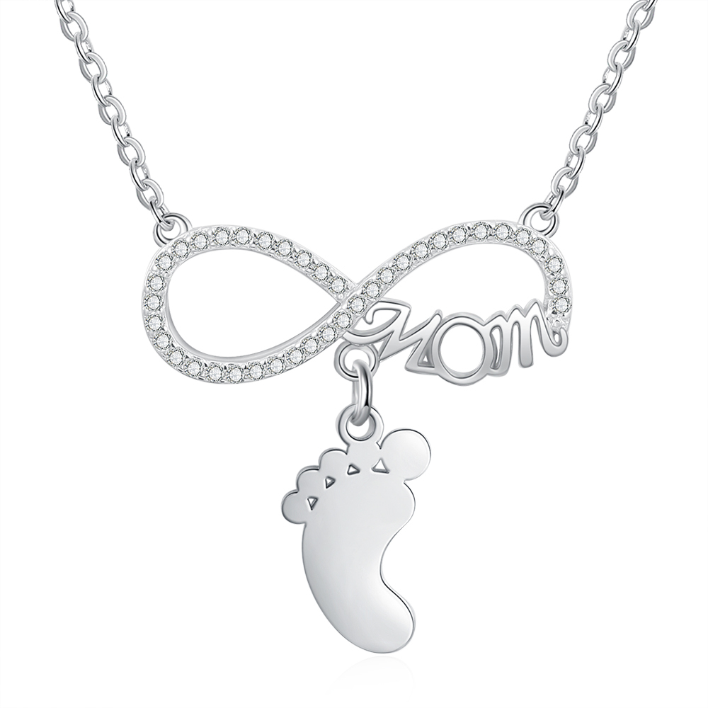 Collier Pieds Bébé 1 Prénom Personnalisé Collier Infini pour Maman