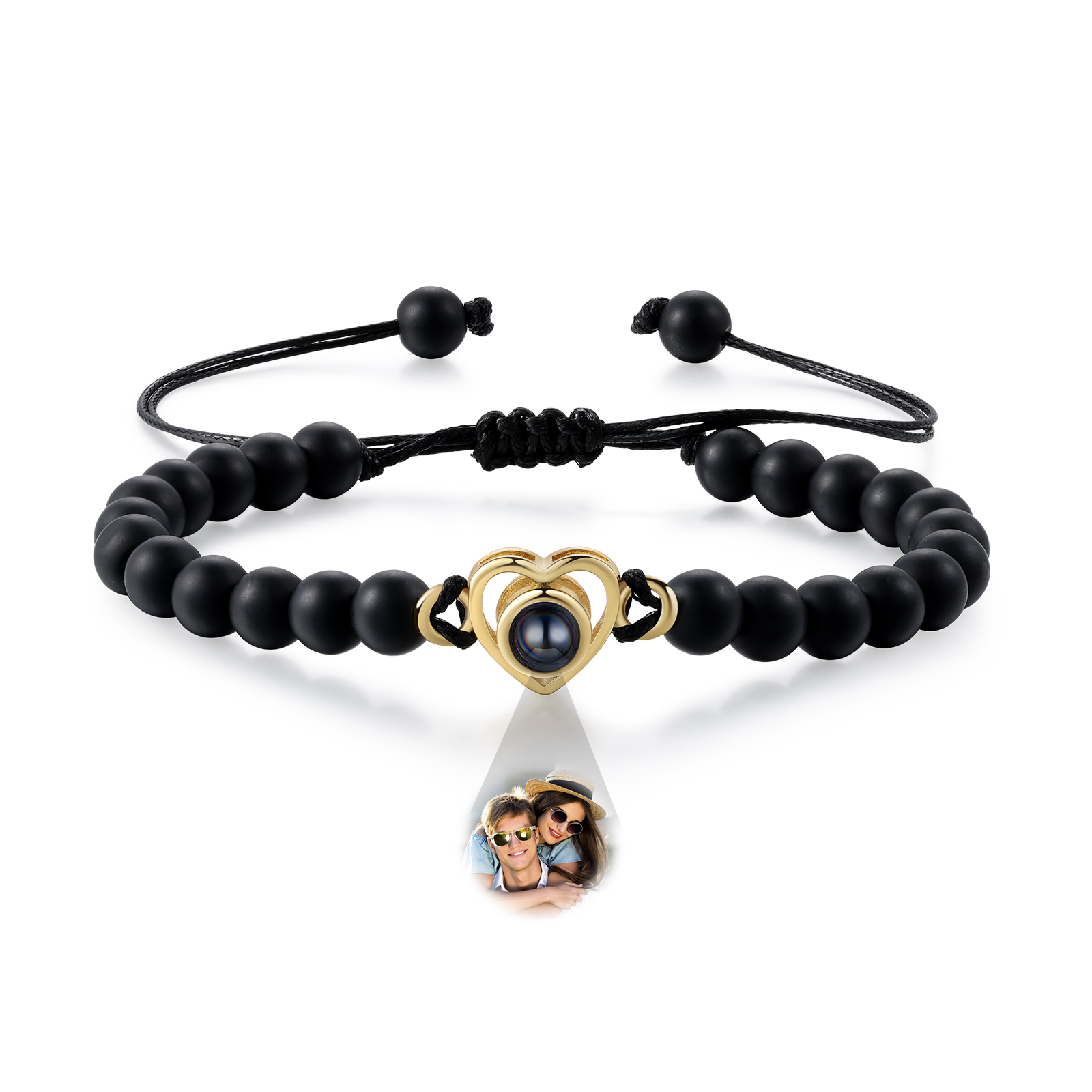 Bracelet Projection de Pierre Bracelet Photo Projection Turquoise Noir pour Homme｜ Jessemade