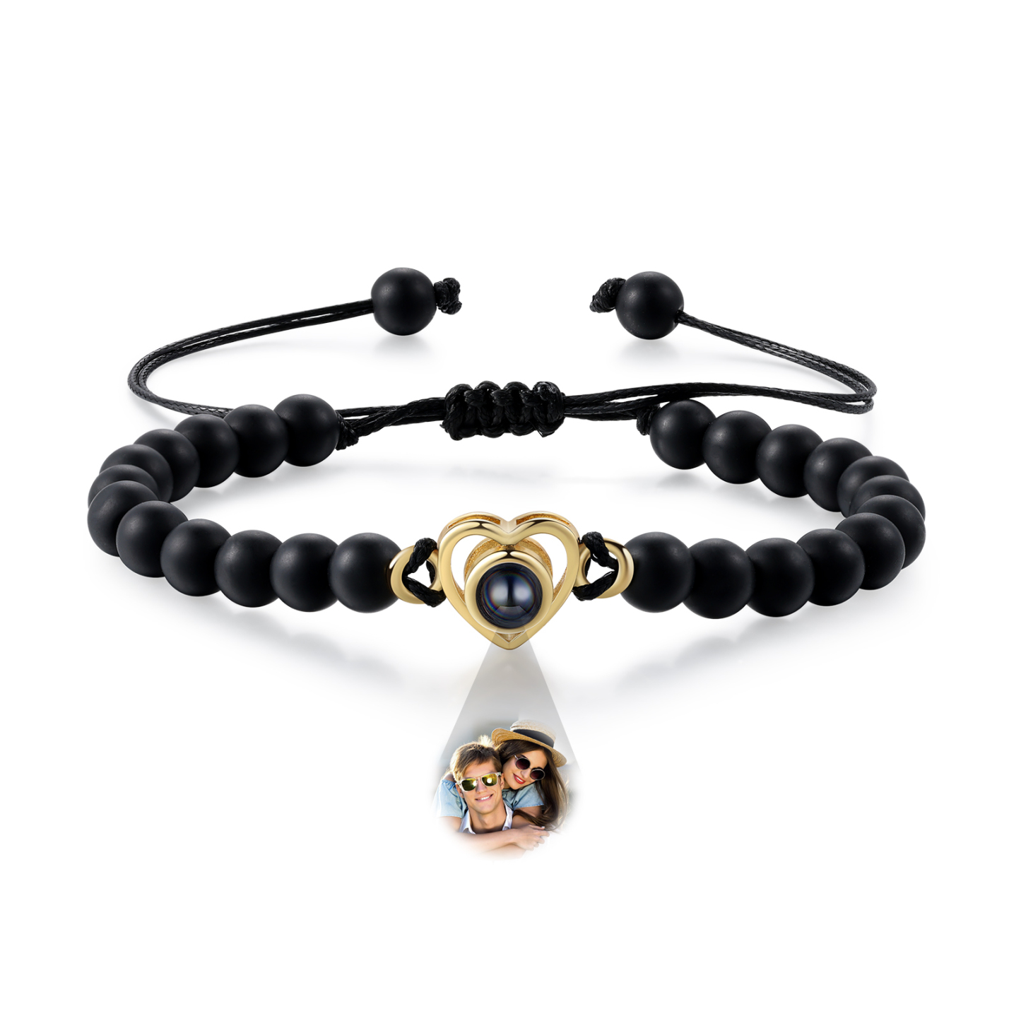 Bracelet Projection de Pierre Bracelet Photo Projection Turquoise Noir pour Homme｜ Jessemade