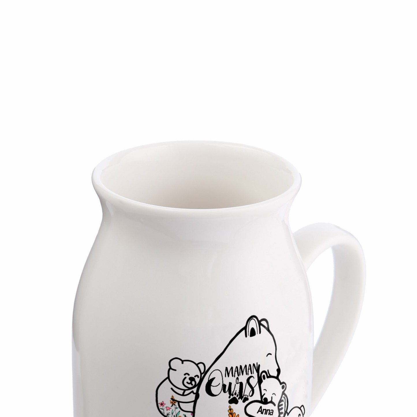 Vase à Fleurs Ours 5 Prénoms Personnalisés avec Texte Décoration de la Maison
