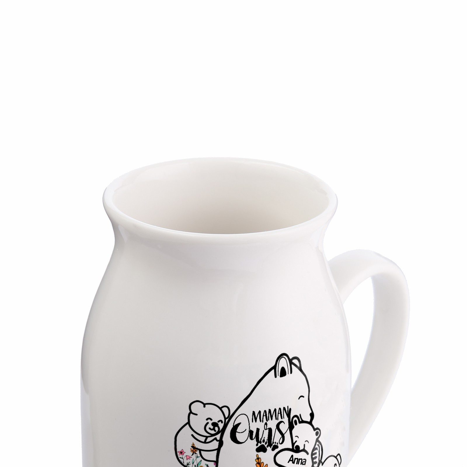 Vase à Fleurs Ours 5 Prénoms Personnalisés avec Texte Décoration de la Maison