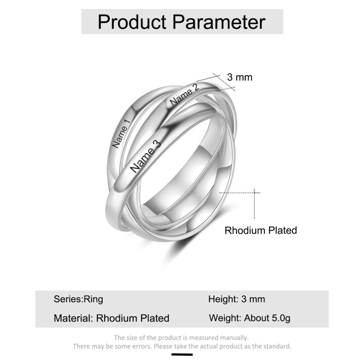 Bague Russe Charlize 3 Prénoms Personnalisés