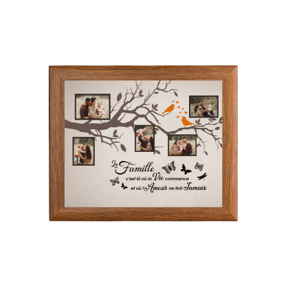 La famille - Cadre en bois personnalisé 5 photo Arbre de vie Arbre 