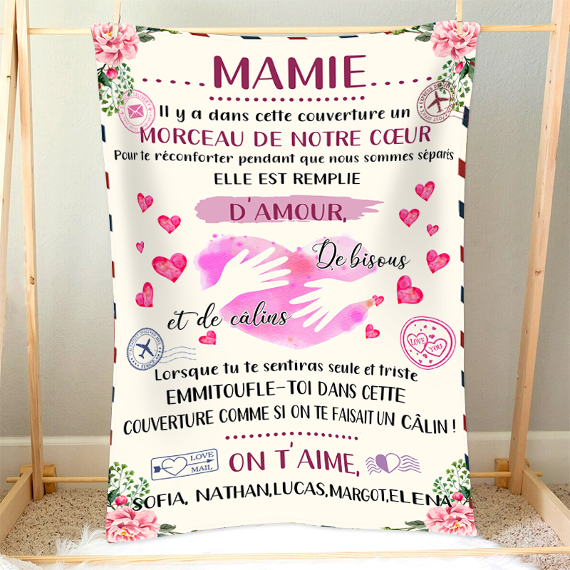 À ma Mamie - Couverture Plaids Polaire 1 Texte Personnalisé