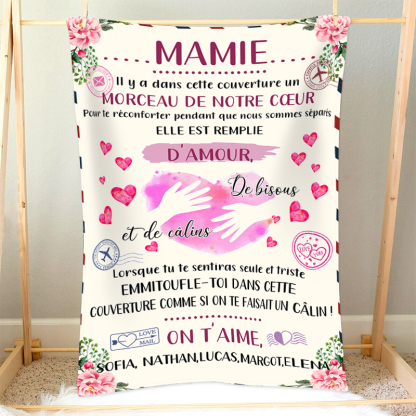 À ma Mamie - Couverture Plaids Polaire 1 Texte Personnalisé