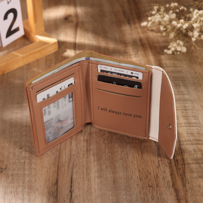 Portefeuille Femme Photo et Texte Personnalisés Porte-Monnaie Carte