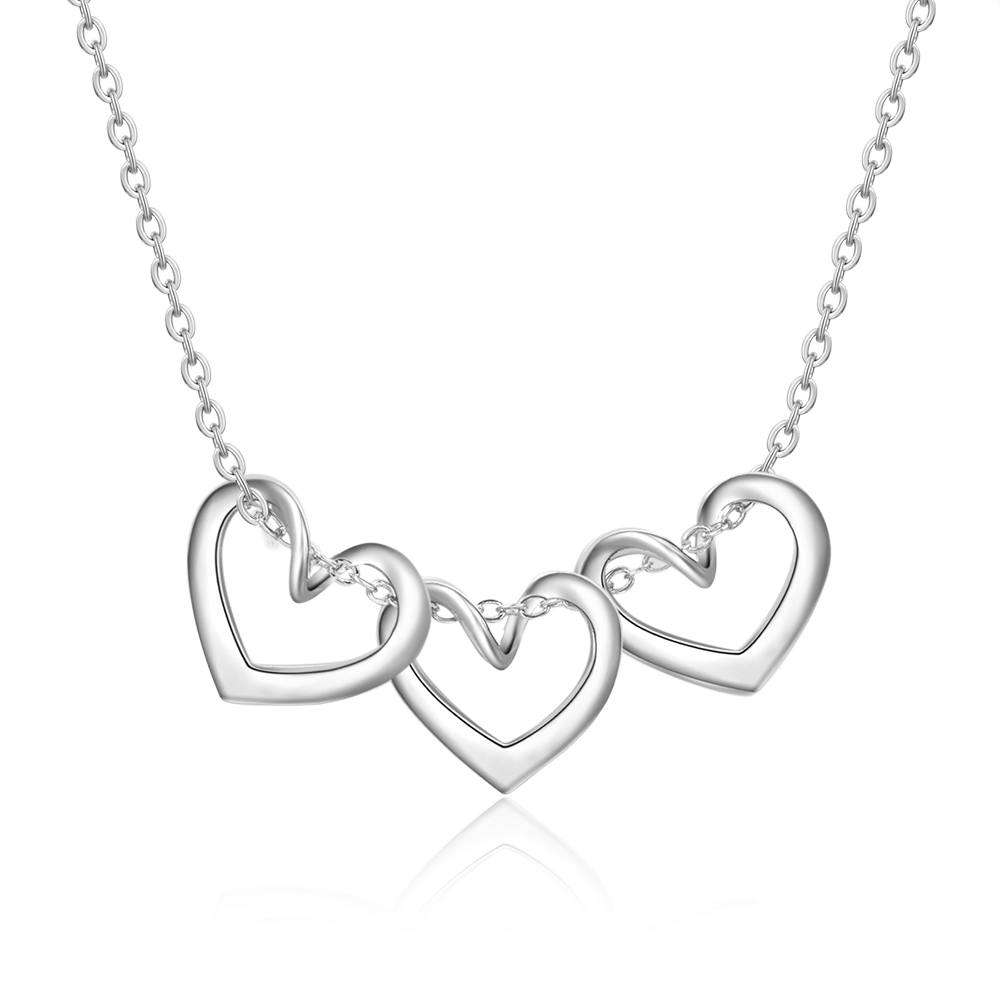 Collier Cœur pendentif 3 Prénom Personnalisé 