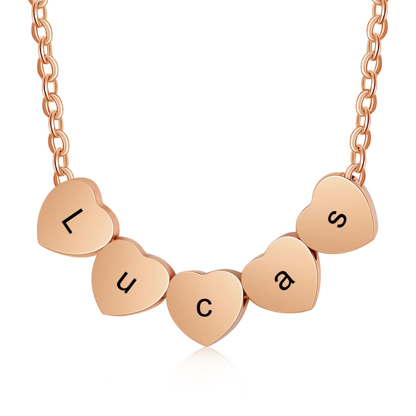 Collier Cœur pendentif 9 lettre Personnalisé