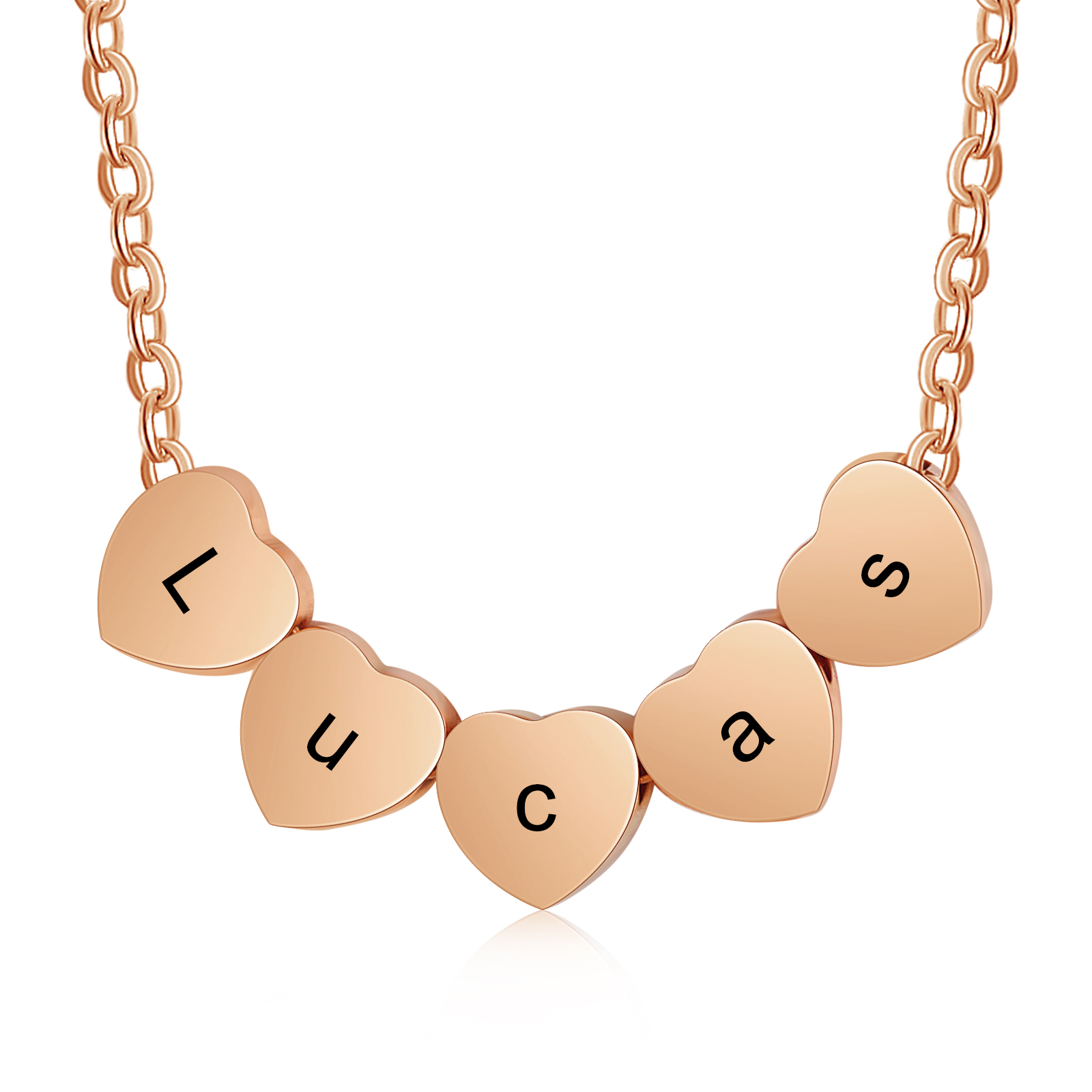 Collier Cœur pendentif 9 lettre Personnalisé
