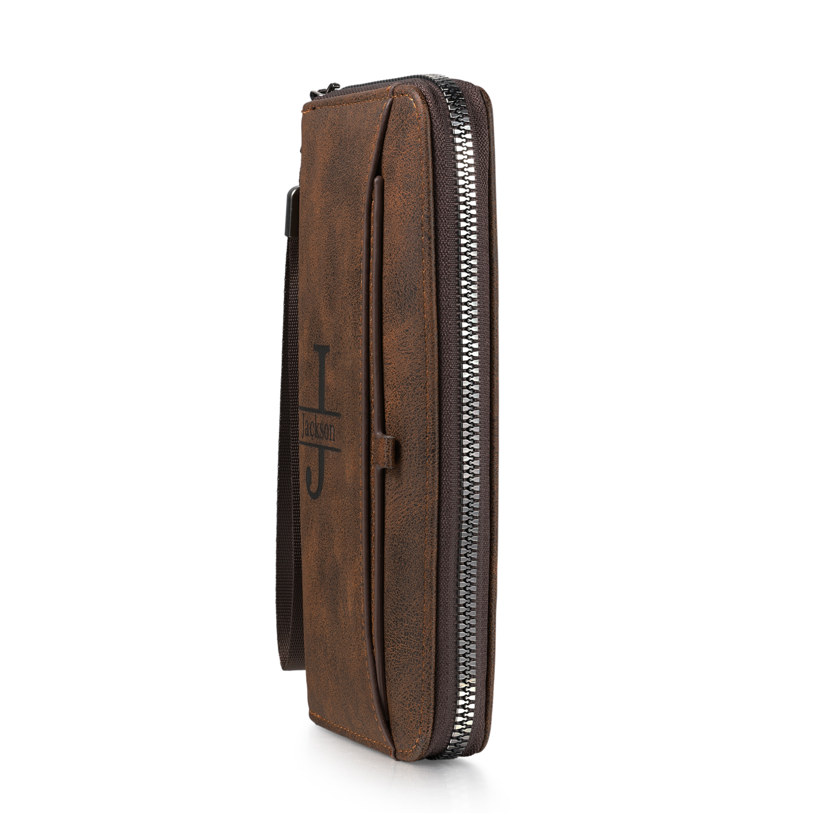 Portefeuille personnalisé homme style vintage – photo gravée et nom