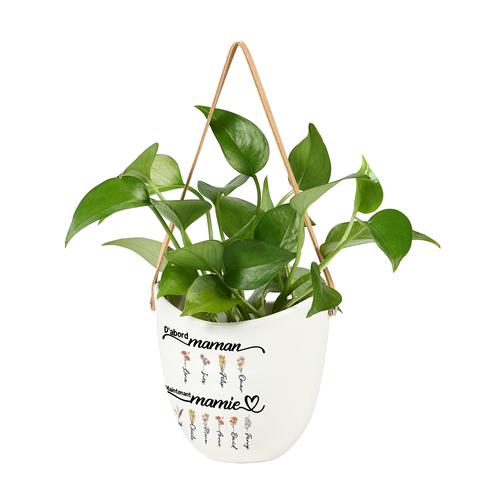 Pot mural Personnalisé en Céramique avec Fleur de Naissance