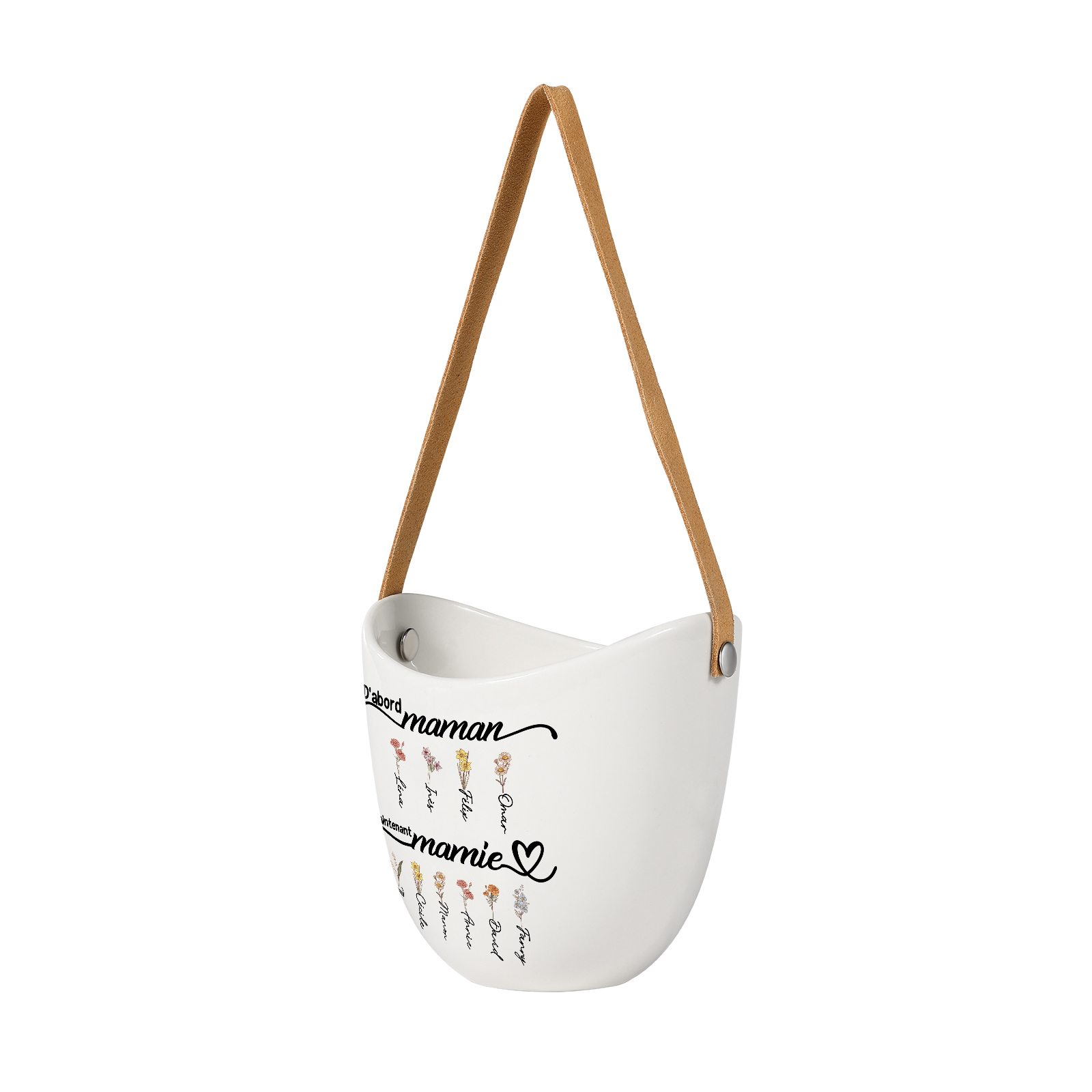 Pot mural Personnalisé en Céramique avec Fleur de Naissance