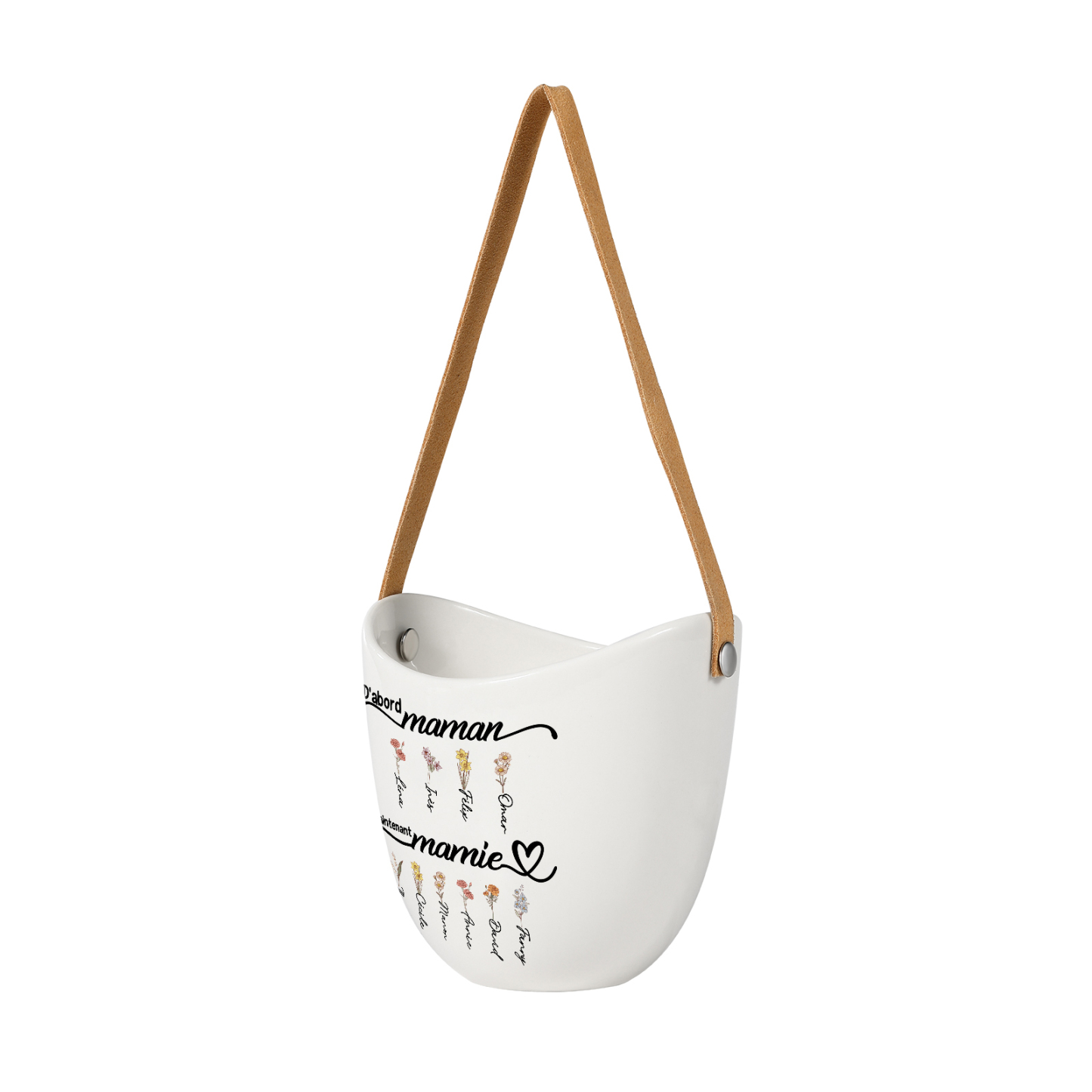 Pot mural Personnalisé en Céramique avec Fleur de Naissance