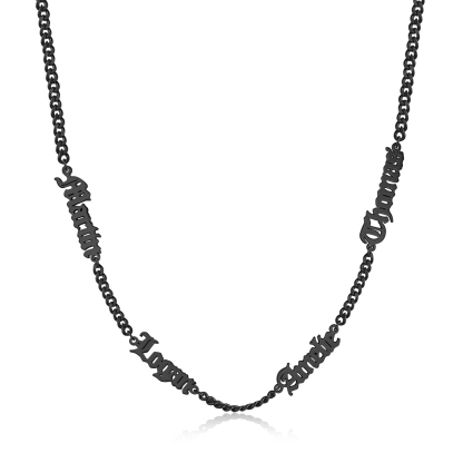 Collier Prénoms Gothique Personnalisable, 1-5 Noms