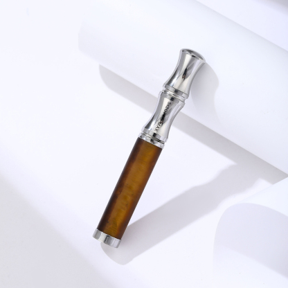 Collier de respiration en pierre d'œil-de-tigre, détails en acier