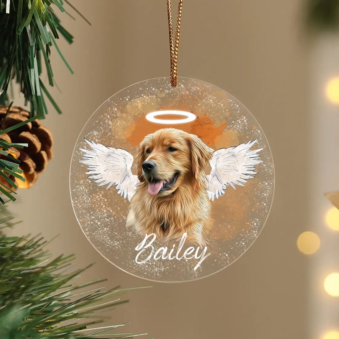 Ornements de Noël Acrylique 1 Prénom Personnalisé Cadeau Commémoratif | Jessemade