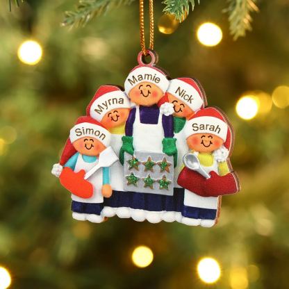 À Mamie Ornements en bois Sapin Noël 5 Prénoms Personnalisés avec Texte Ornement Maison et Sapin en Bois pour Famille | Jessemade