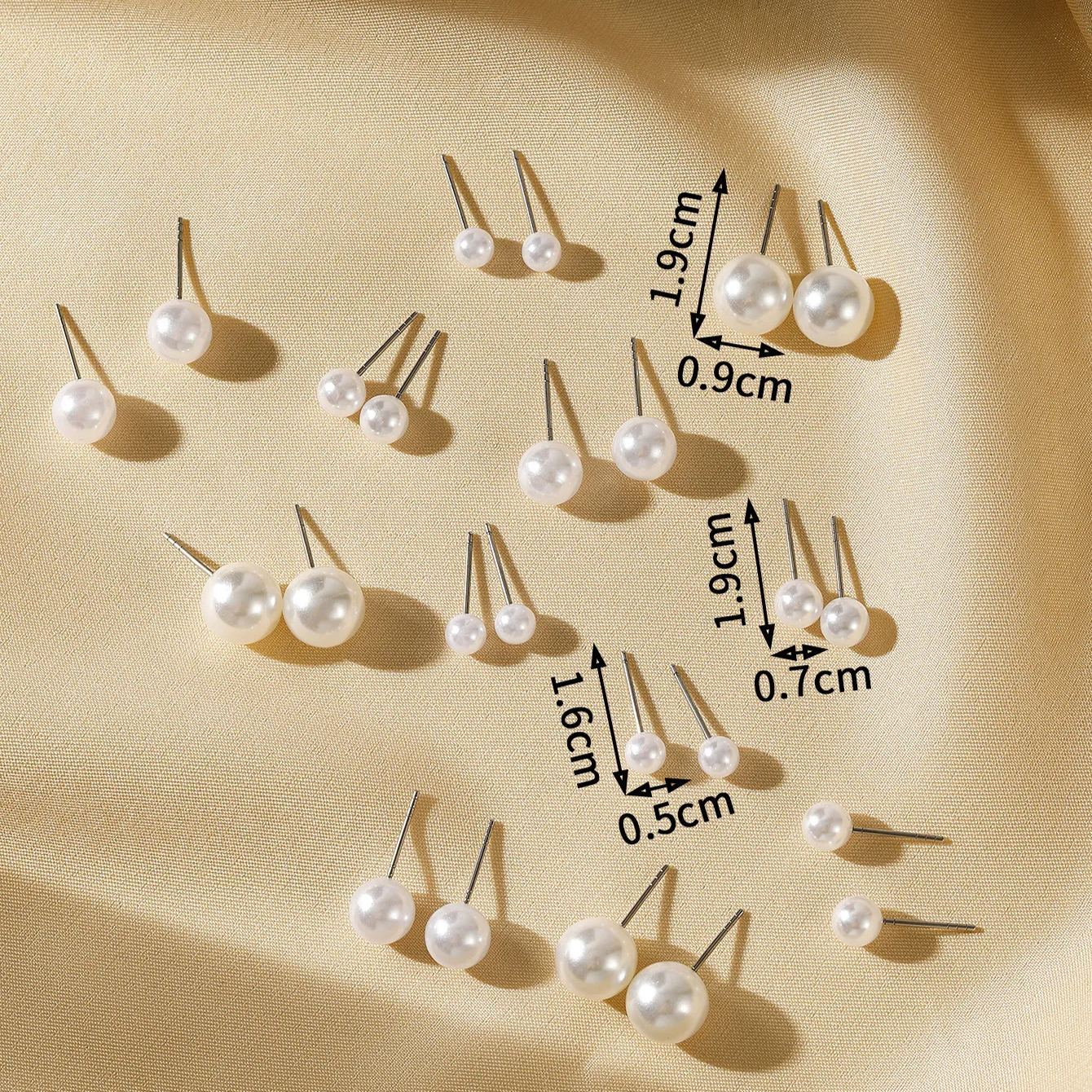 Set de Boucles d'Oreilles Perles en Différentes Tailles pour Femmes | Jessemade