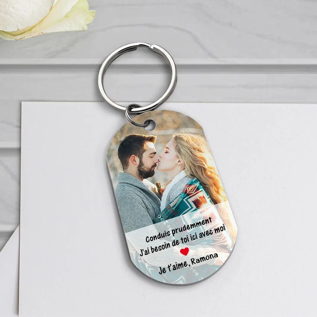 À mon AmourPorte-Clés Acier inoxydable 1 Prénom Personnalisé avec photo et années Cadeau pour couple | Jessemade