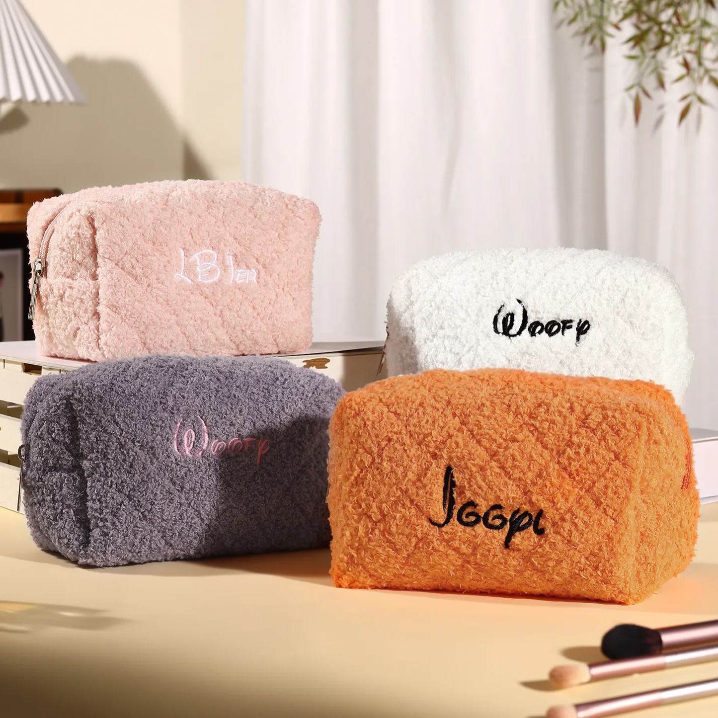 Trousse de Maquillage Personnalisé avec Broderie Prénom en Tissu Doux pour Femme | Jessemade