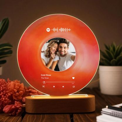 Lampe de chevet LED Texte Spotify et Photo Personnalisés LED Lumières pour Couple | Jessemade