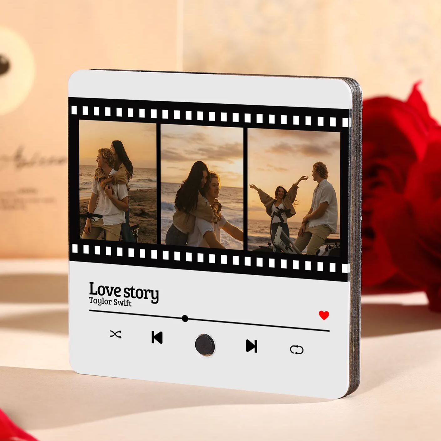 Aimant Frigo Musical Personnalisé avec 3 Photos Aimant De Réfrigérateur pour Couple | Jessemade