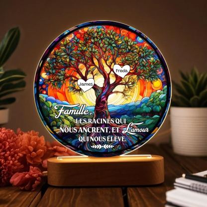Lampe LED Arbre de Vie 2 Prénoms Personnalisé Veilleuse Personnalisé pour Famille | Jessemade