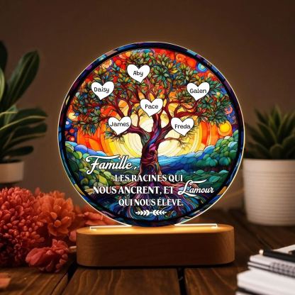 Lampe LED Arbre de Vie 6 Prénoms Personnalisé Veilleuse Personnalisé pour Famille | Jessemade