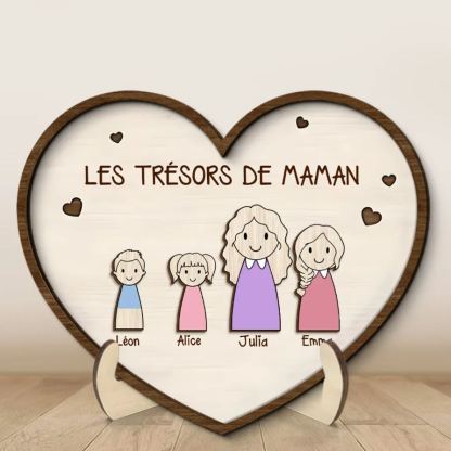 À Maman-Cœur en bois personnalisé – décoration avec prénoms d’enfants | Jessemade