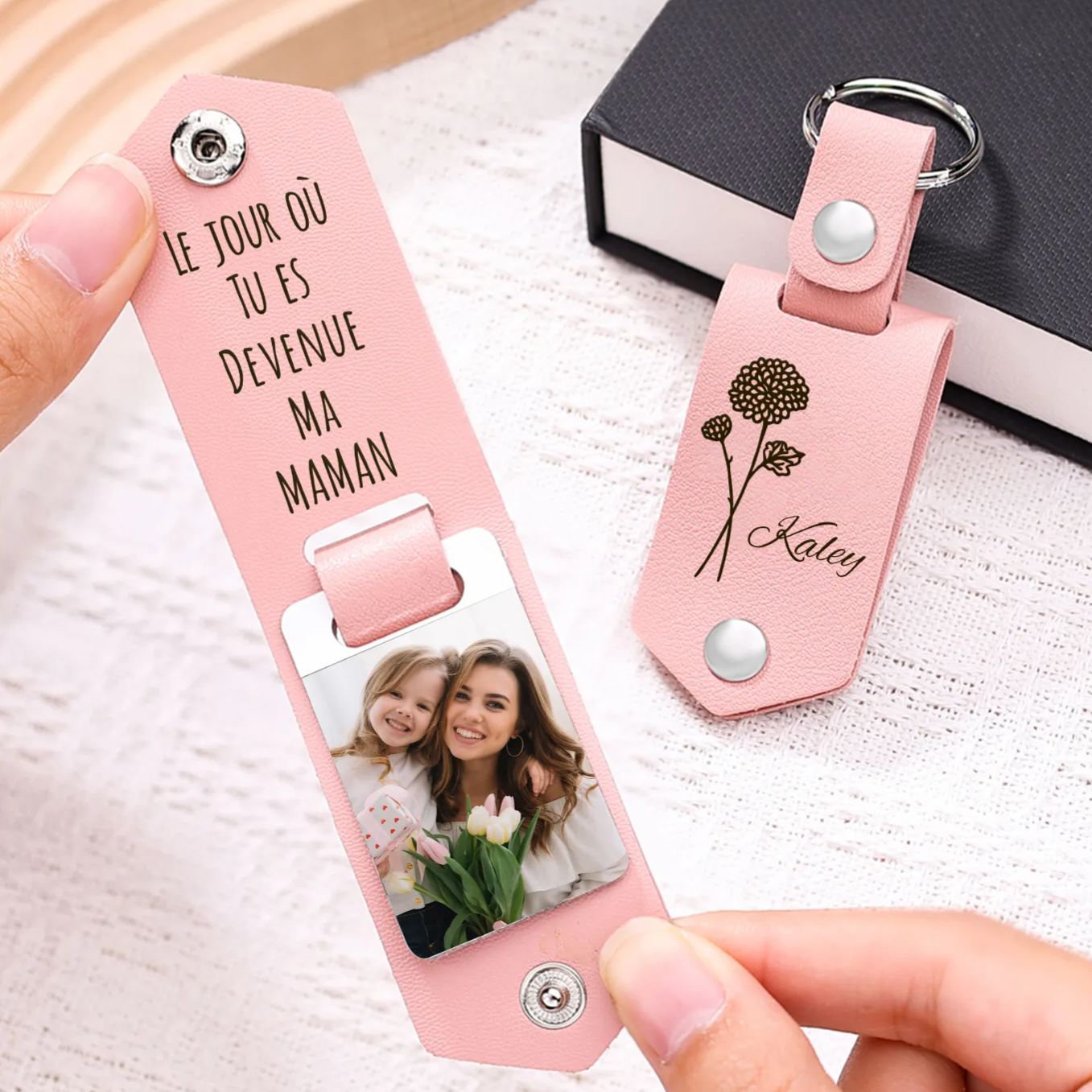 À Maman - Porte-clés 2 Prénoms et Breloques Enfant Personnalisé avec Texte Gravé sur Pendentif Coeur Cadeau Personnaliable Pour Maman | Jessemade
