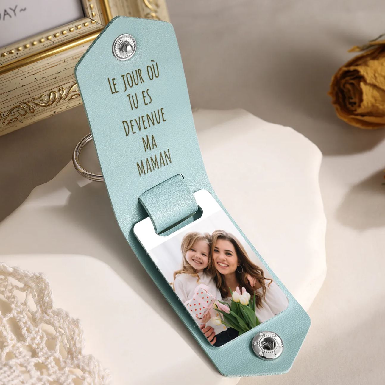 À Maman - Porte-clés 2 Prénoms et Breloques Enfant Personnalisé avec Texte Gravé sur Pendentif Coeur Cadeau Personnaliable Pour Maman | Jessemade
