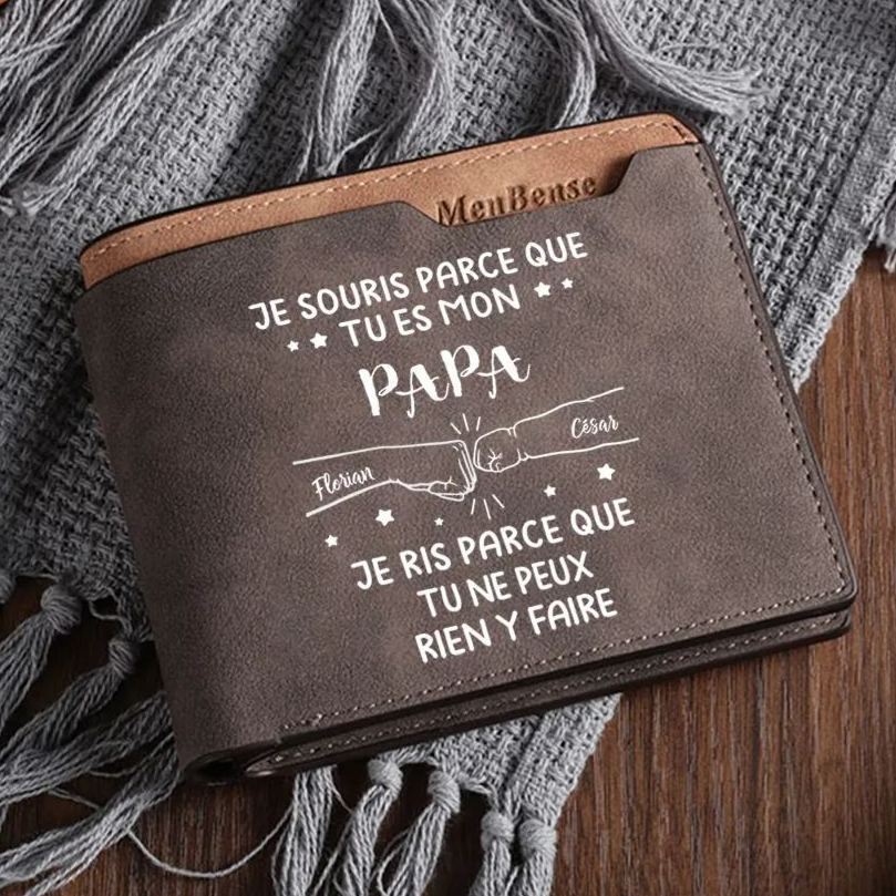[Copy]Portefeuille Photo Personnalisée avec Texte Porte-Monnaie Classique pour Homme | Jessemade