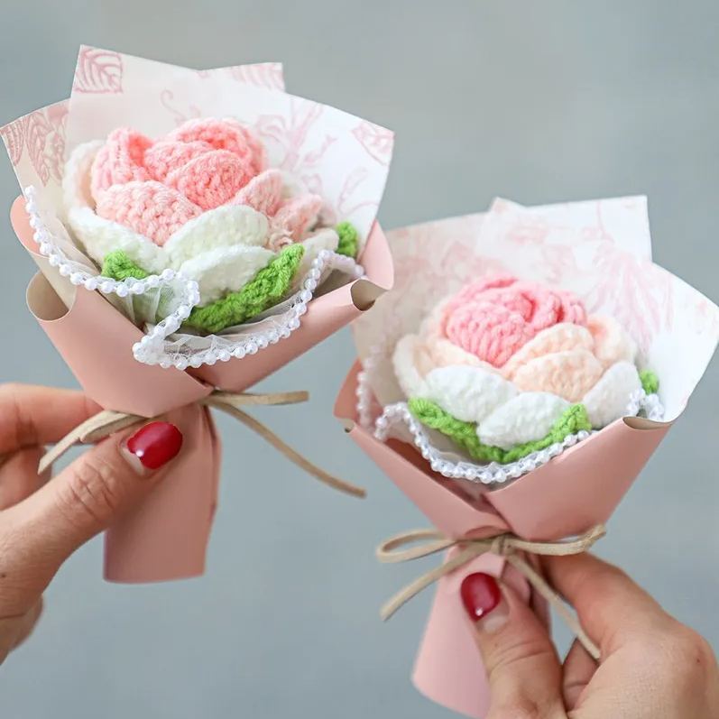 [Copy]Mini Bouquet de Rose éternelle en Rose ou Rouge pour Femme | Jessemade