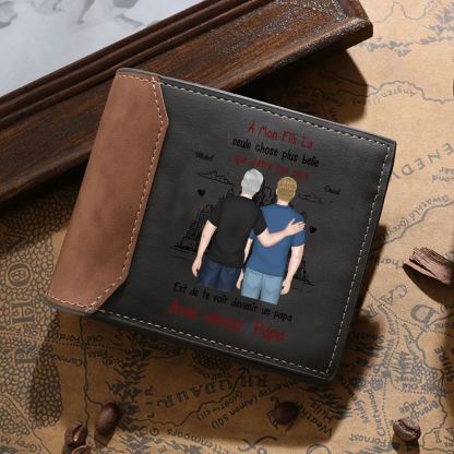À mon Papa - Portefeuille Personnalisé avec 1-8 Prénoms et Enfants illustrés Portefeuille Homme | Jessemade