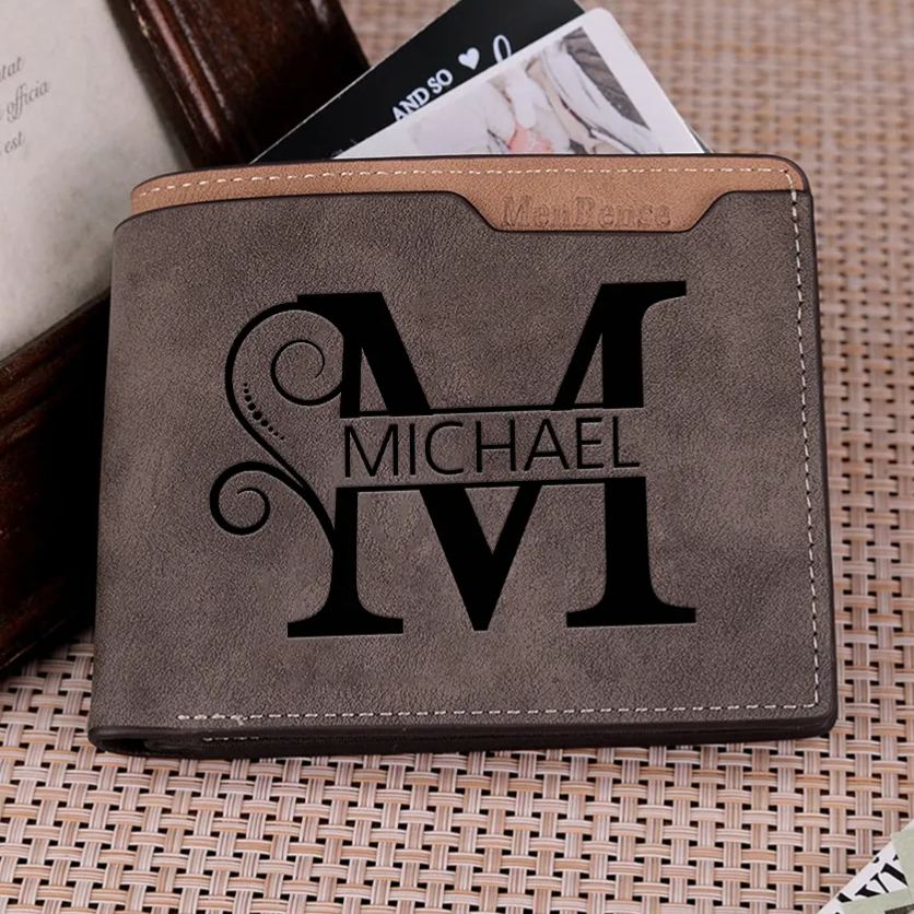 À mon Papa-Portefeuille Personnalisé avec 1 Prénom et 1 Lettre Portefeuille Classique Homme | Jessemade