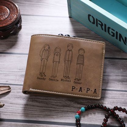 Portefeuille Baseball personnalisé avec Prénoms et Message gravé | Cadeau Fête des Pères | Jessemade