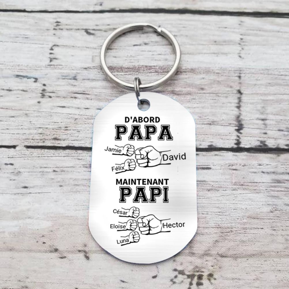 [Copy]À mon Papa-Porte-Clés Pieds Bébé 3 Prénoms Personnalisés Porte Clés gravés | Jessemade