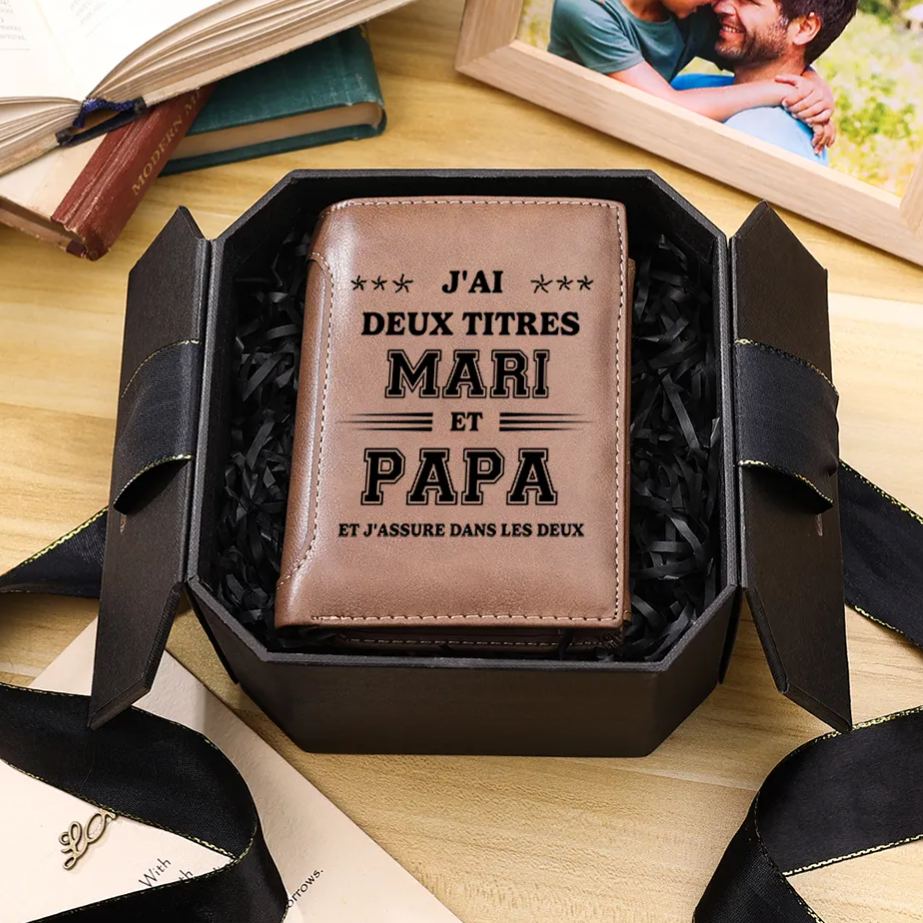 [Copy]Portefeuille Photo Personnalisée avec Texte Gravé Classique Homme Porte-Monnaie Cadeau Saint-Valentin pour Homme | Jessemade