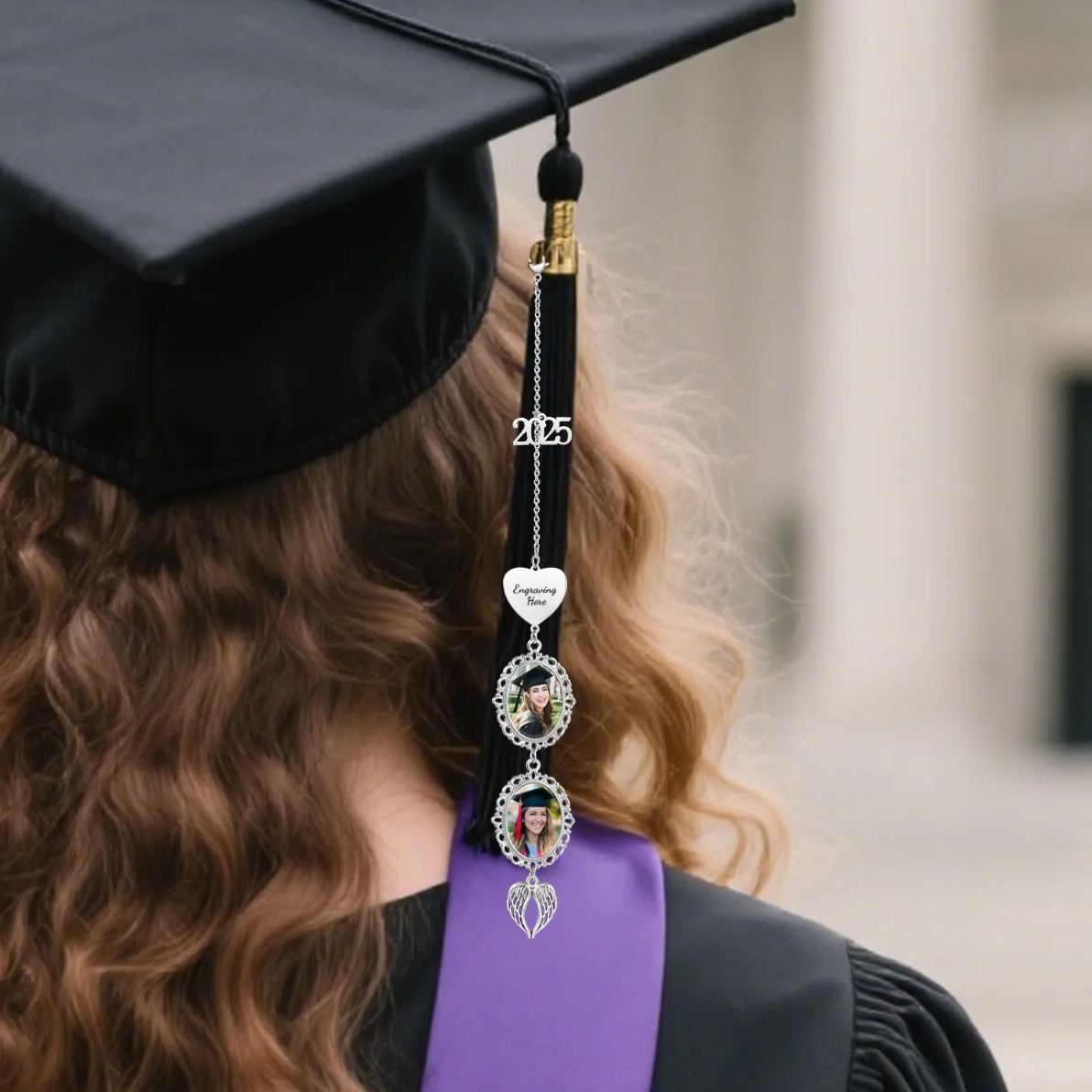 Pendentif de Graduation Personnalisé avec 2 Photos et 1 Texte - Cadeau pour Graduation 2025 | Jessemade