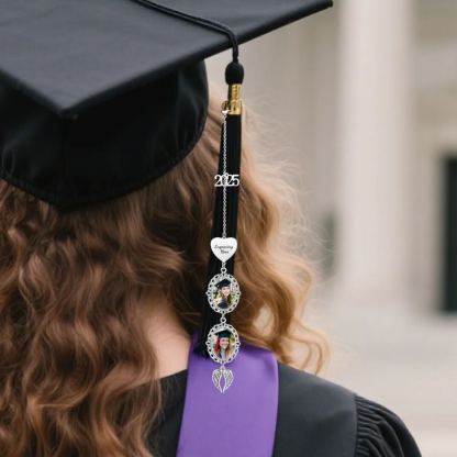 Pendentif de Graduation Personnalisé avec 2 Photos et 1 Texte - Cadeau pour Graduation 2025 | Jessemade