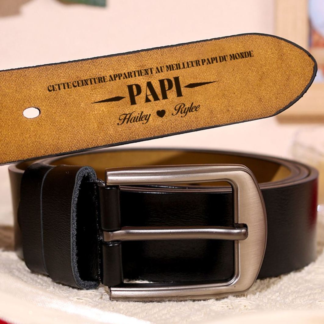 Ceinture en Cuir Personnalisée pour le Meilleur PAPI du monde