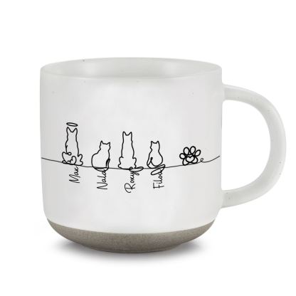 Mug Animaux Céramique Minimaliste, Dessin Linéaire