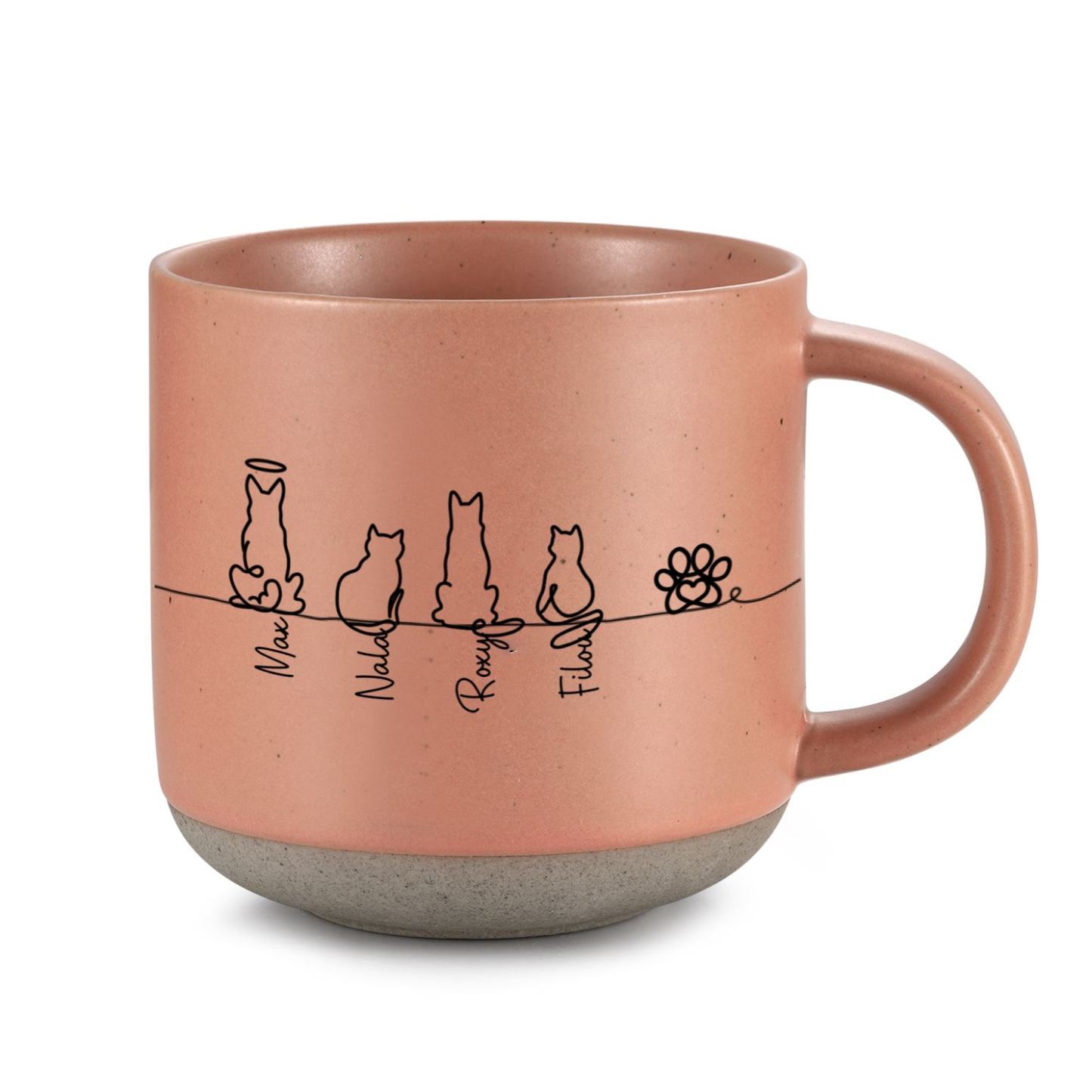 Mug Animaux Céramique Minimaliste, Dessin Linéaire