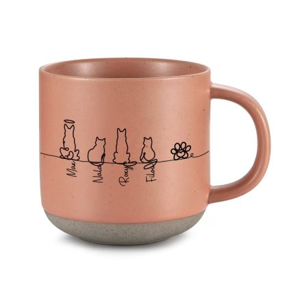 Mug Animaux Céramique Minimaliste, Dessin Linéaire