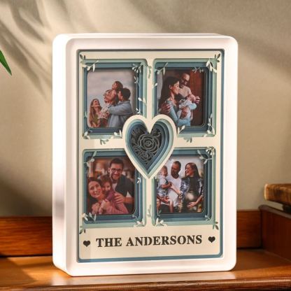 Cadre Photo Lumineux Personnalisé avec Cœur Sculpté en Papier Découpé