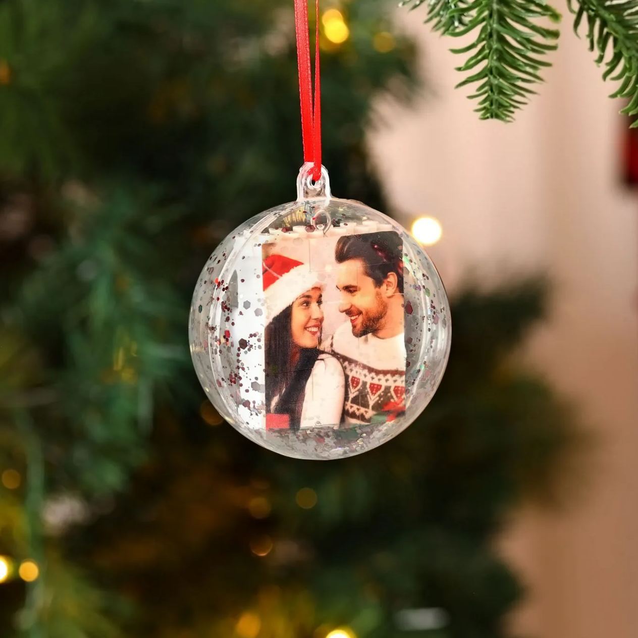 Boule de Noël Photo Personnalisée en mini-puzzle